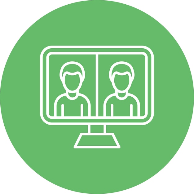 Image vectorielle de l'icône de la conférence vidéo peut être utilisée pour l'éducation