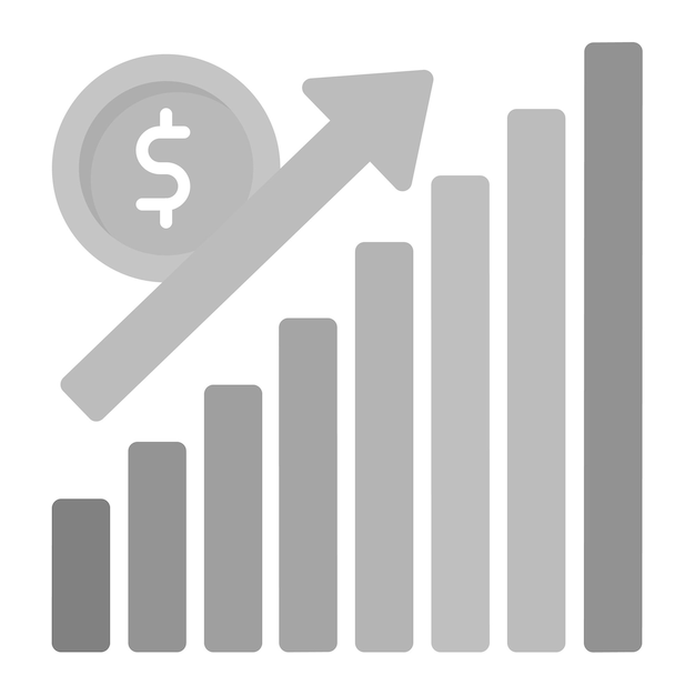 Vecteur l'image vectorielle de l'icône de croissance des ventes peut être utilisée pour l'analyse des affaires