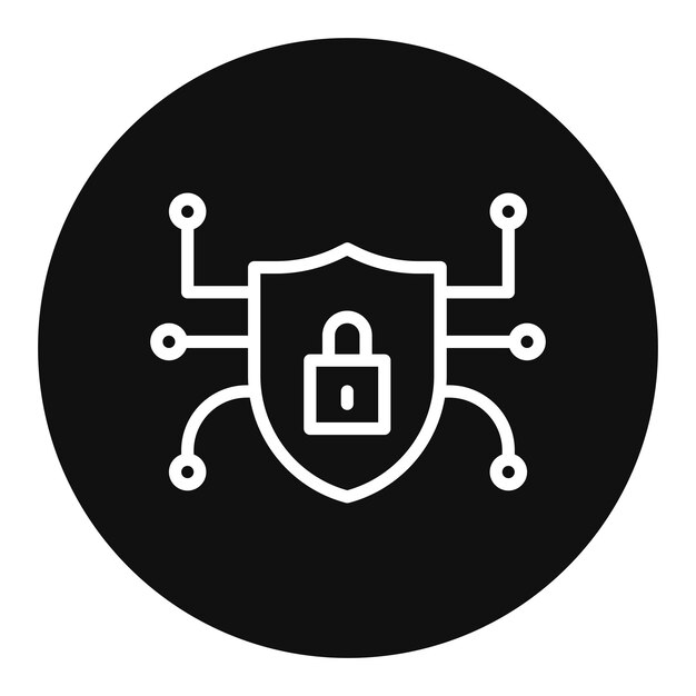 L'image vectorielle de l'icône de cybersécurité peut être utilisée pour la biométrie