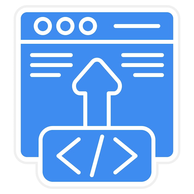 L'image vectorielle de l'icône de déploiement du code peut être utilisée pour la programmation informatique