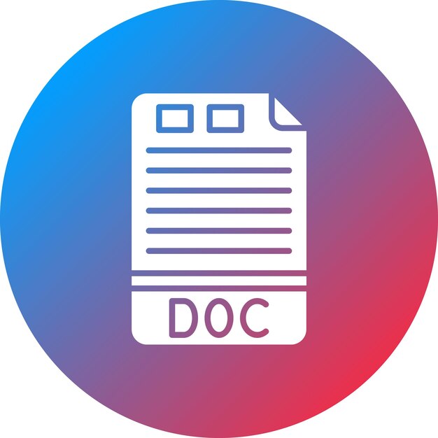 Vecteur l'image vectorielle de l'icône doc peut être utilisée pour les formats de fichier