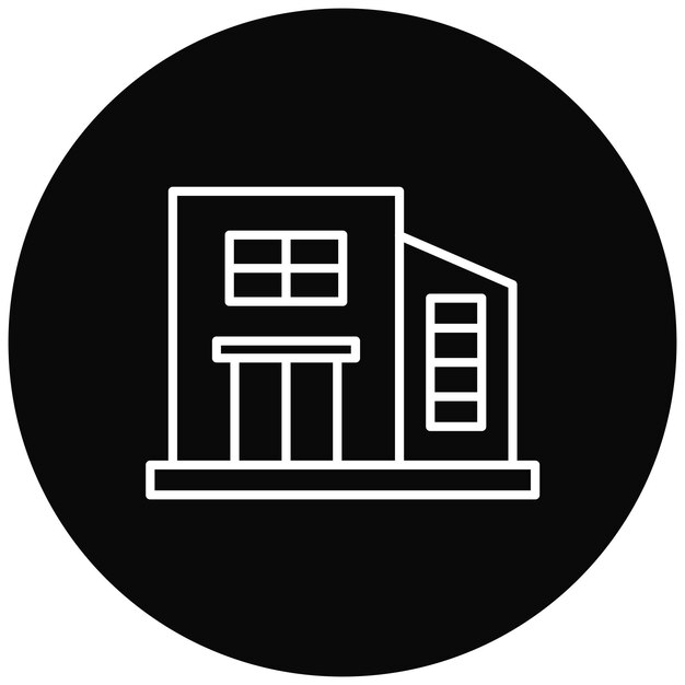 L'image vectorielle de l'icône du bâtiment peut être utilisée pour le type de maisons