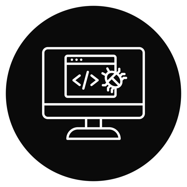 L'image vectorielle de l'icône du bug du site Web peut être utilisée pour le codage et le développement