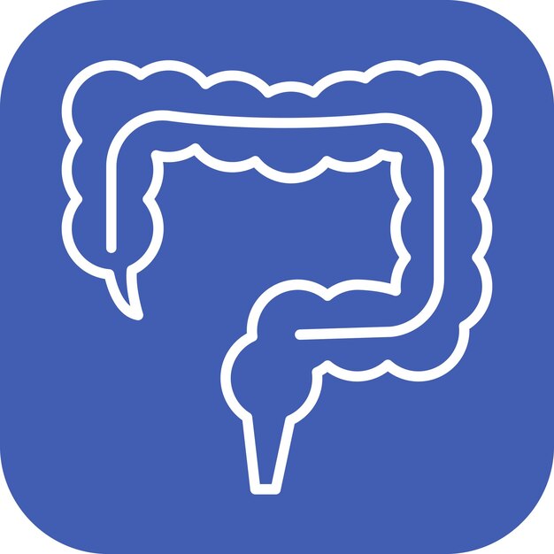 Vecteur l'image vectorielle de l'icône du gros intestin peut être utilisée pour l'anatomie humaine