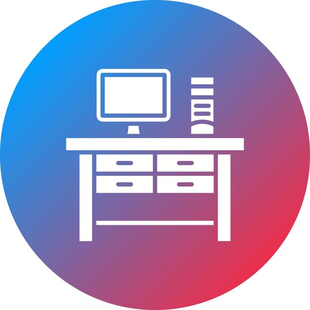 Image vectorielle de l'icône du lieu de travail Peut être utilisée pour la productivité