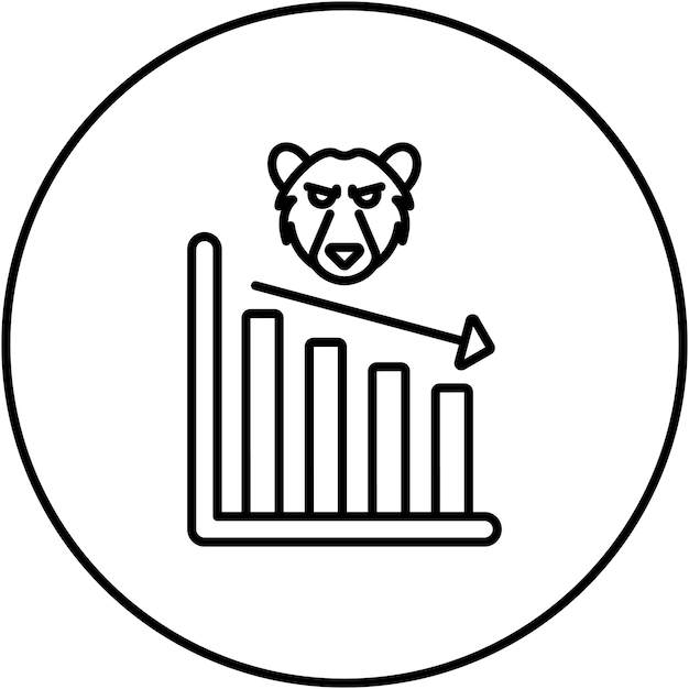 L'image Vectorielle De L'icône Du Marché De L'ours Peut être Utilisée Pour L'investissement