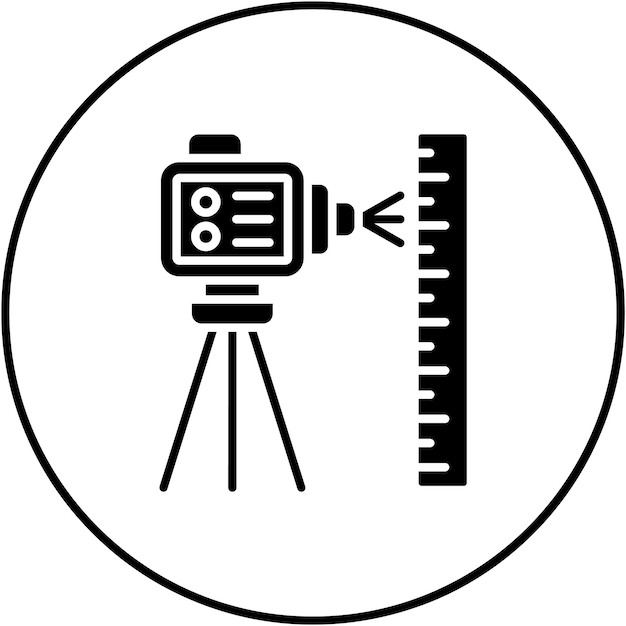 Vecteur l'image vectorielle de l'icône du mesureur laser peut être utilisée pour la plomberie