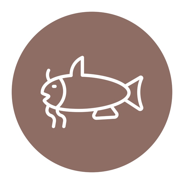 Vecteur l'image vectorielle de l'icône du poisson-chat peut être utilisée pour le poisson et les fruits de mer