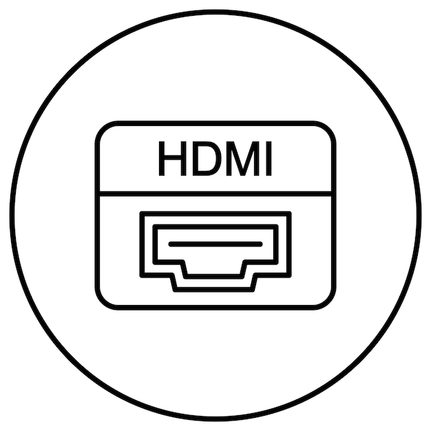 L'image Vectorielle De L'icône Du Port Hdmi Peut être Utilisée Pour L'ordinateur Et Le Matériel