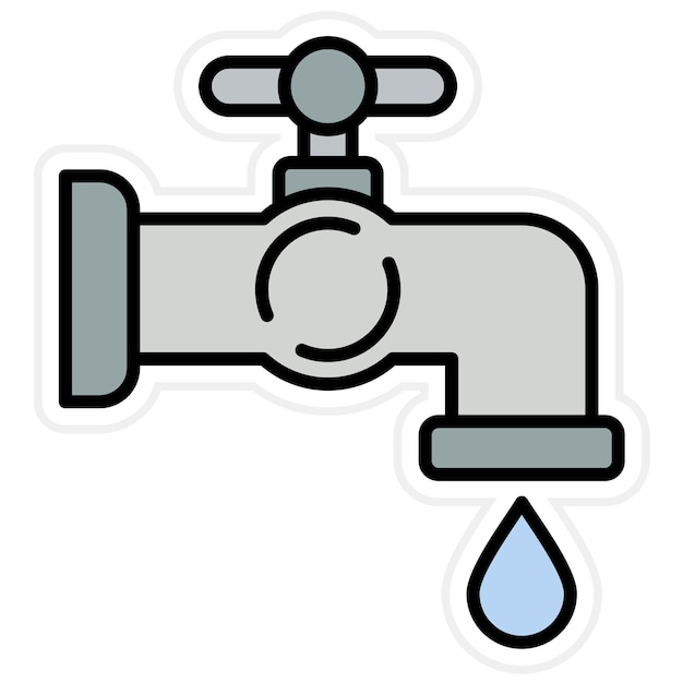 Vecteur image vectorielle de l'icône du robinet peut être utilisée pour la plomberie