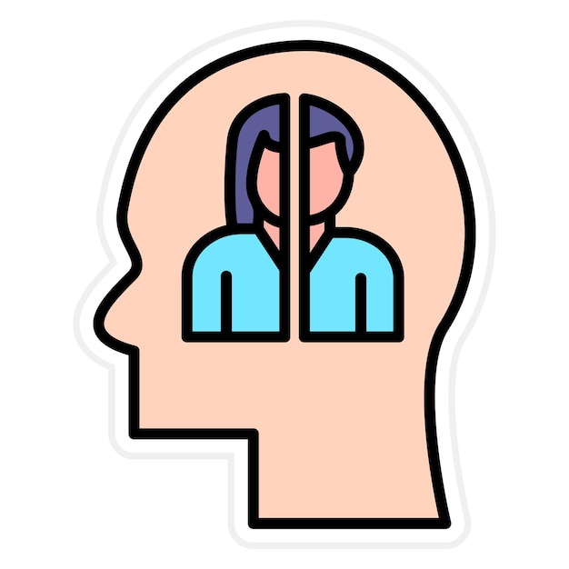 L'image Vectorielle De L'icône Du Trouble Dissociatif De L'identité Peut être Utilisée Pour La Santé Mentale