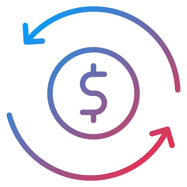 Vecteur l'image vectorielle de l'icône de l'échange de dollars peut être utilisée pour le trading