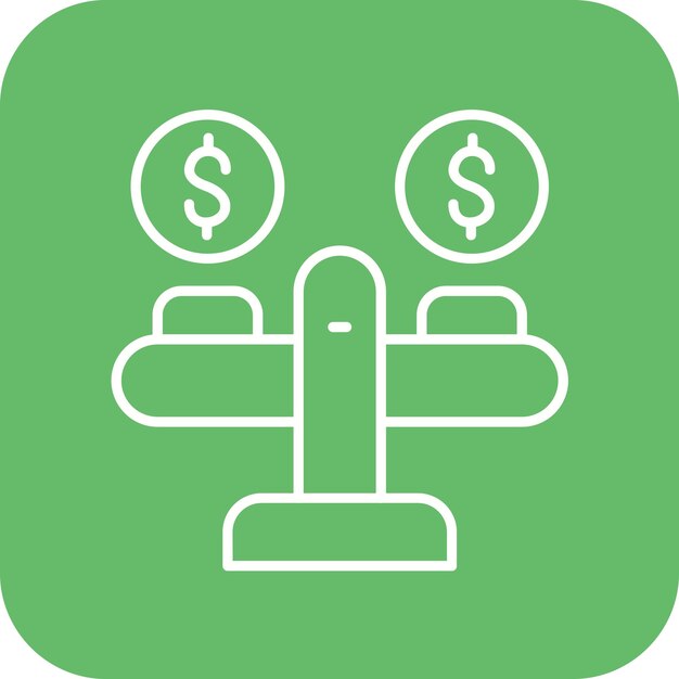 Vecteur l'image vectorielle de l'icône de l'échelle monétaire peut être utilisée pour la comptabilité