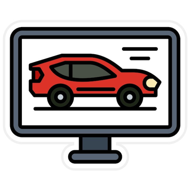 Vecteur l'image vectorielle de l'icône d'écran peut être utilisée pour les courses automobiles