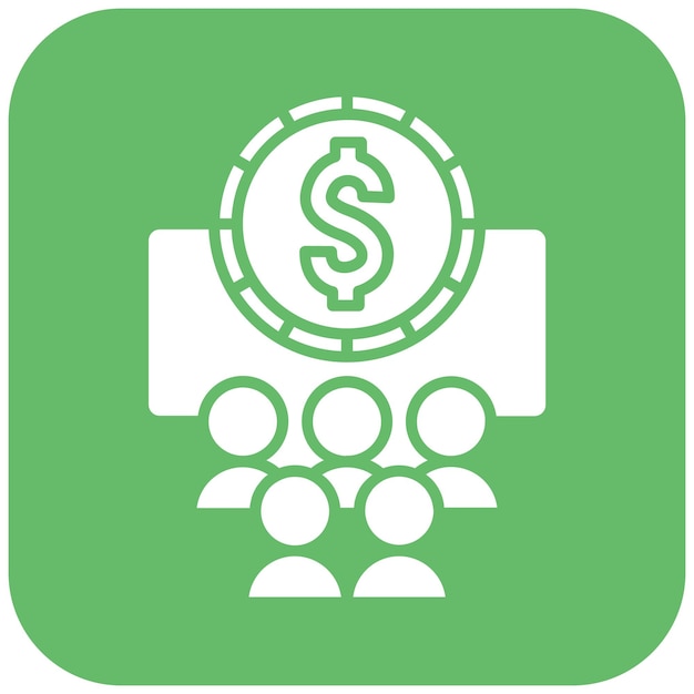 Vecteur l'image vectorielle de l'icône de financement participatif peut être utilisée pour les technologies financières