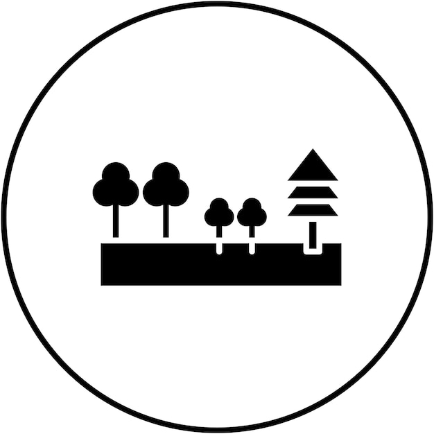 L'image vectorielle de l'icône de la forêt peut être utilisée pour la carte et la navigation
