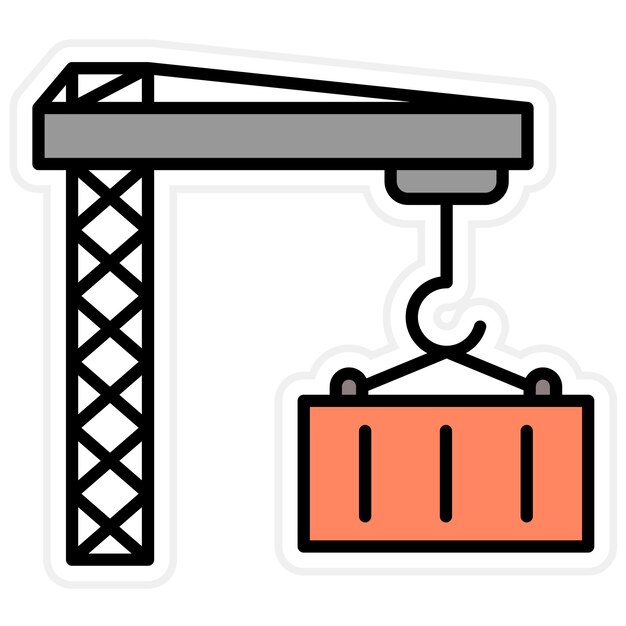 Vecteur image vectorielle de l'icône de la grue de conteneur peut être utilisée pour la logistique