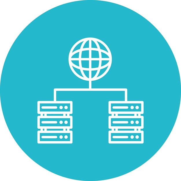 L'image vectorielle de l'icône d'hébergement Web peut être utilisée pour l'hôtellerie Web