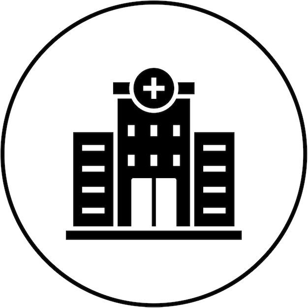 Vecteur l'image vectorielle de l'icône de l'hôpital peut être utilisée pour les éléments de la ville