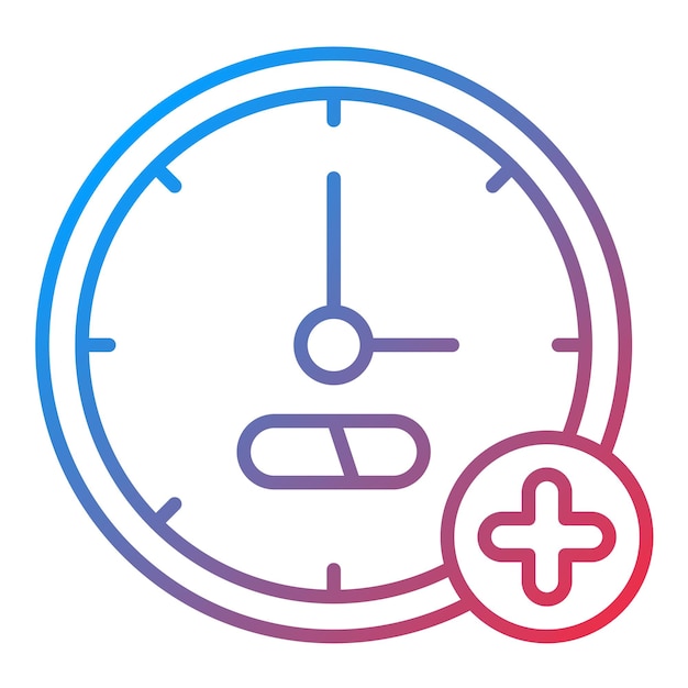 L'image vectorielle de l'icône de l'horloge médicale peut être utilisée pour la médecine I