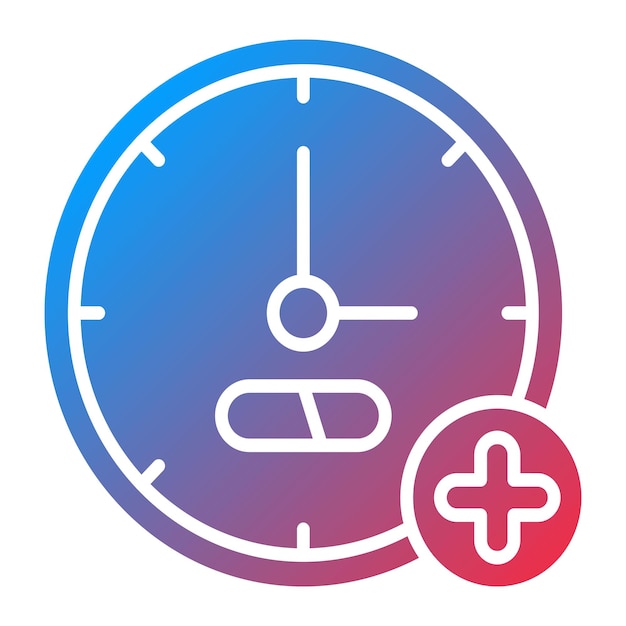 L'image vectorielle de l'icône de l'horloge médicale peut être utilisée pour la médecine I