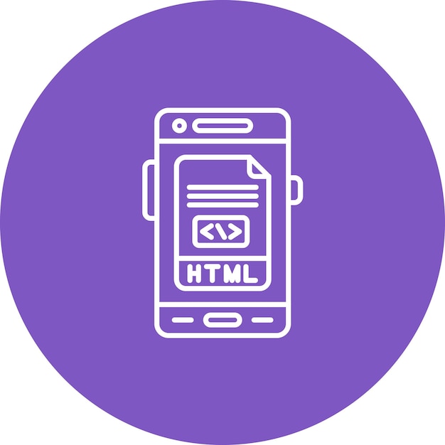 Vecteur image vectorielle d'icône html peut être utilisée pour le développement d'applications mobiles