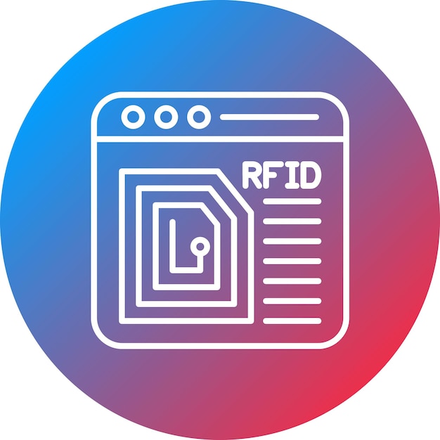 L'image vectorielle de l'icône d'identification par fréquence radio peut être utilisée pour l'Internet des objets