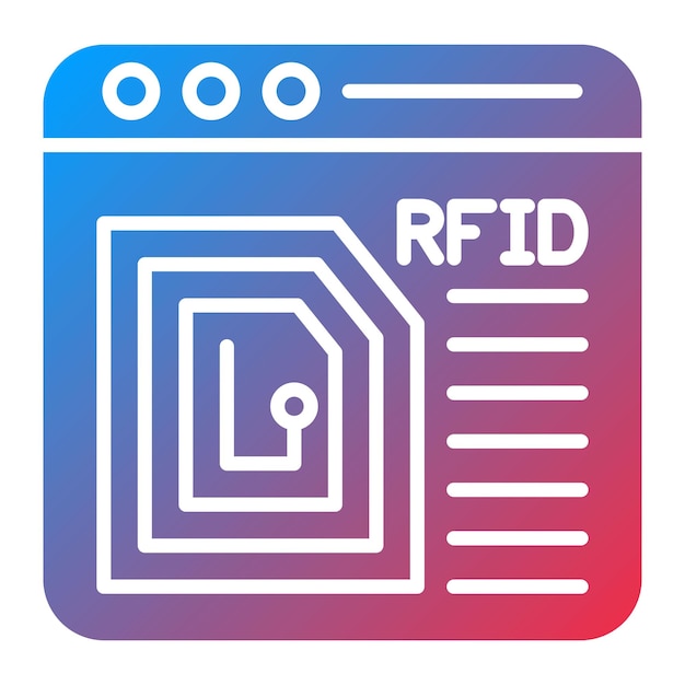 L'image vectorielle de l'icône d'identification par fréquence radio peut être utilisée pour l'Internet des objets