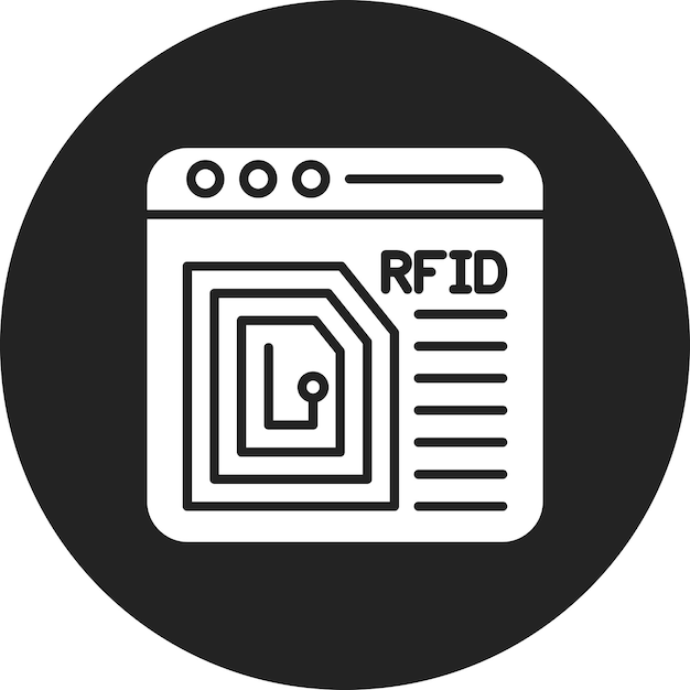 L'image vectorielle de l'icône d'identification par fréquence radio peut être utilisée pour l'Internet des objets