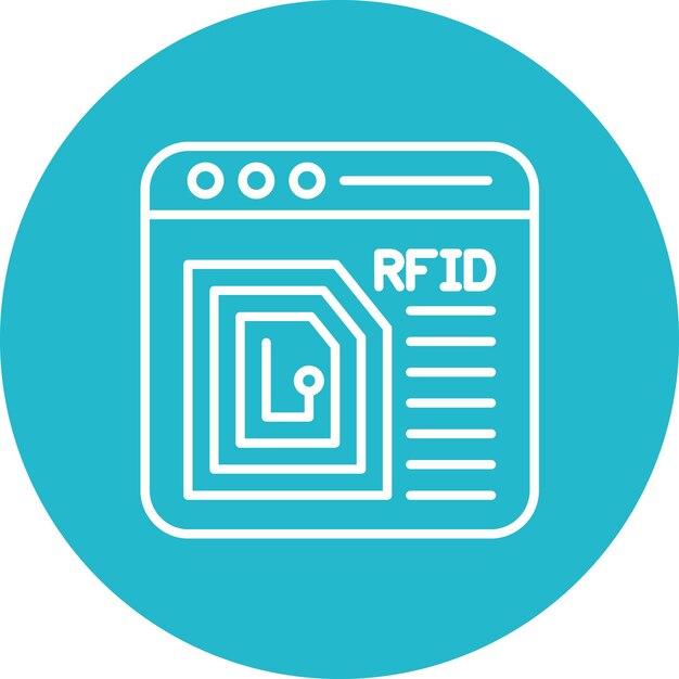L'image vectorielle de l'icône d'identification par fréquence radio peut être utilisée pour l'Internet des objets