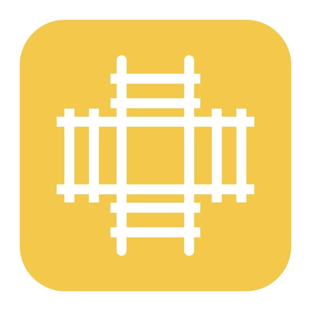 Vecteur l'image vectorielle de l'icône d'intersection des voies peut être utilisée pour les chemins de fer