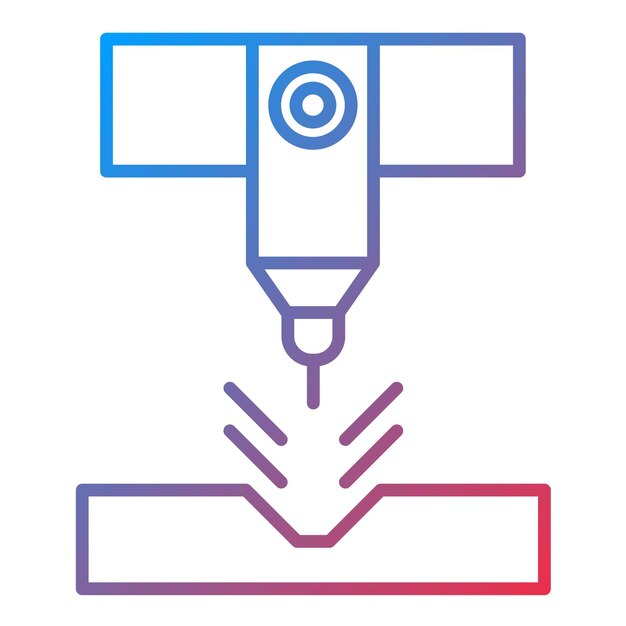 Vecteur l'image vectorielle de l'icône laser au plasma peut être utilisée pour le processus industriel