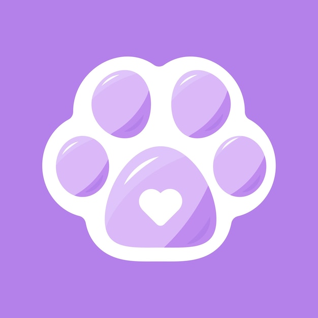 Image vectorielle Icône de logo de patte de chat mignon pour animalerie zoo, impression, enfants, textile, salon de toilettage Pattes d'animaux