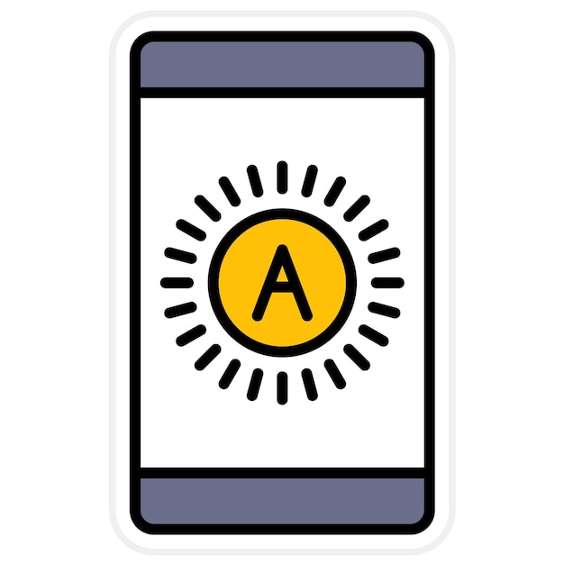 L'image vectorielle de l'icône de luminosité automatique peut être utilisée pour l'UX de l'interface utilisateur mobile