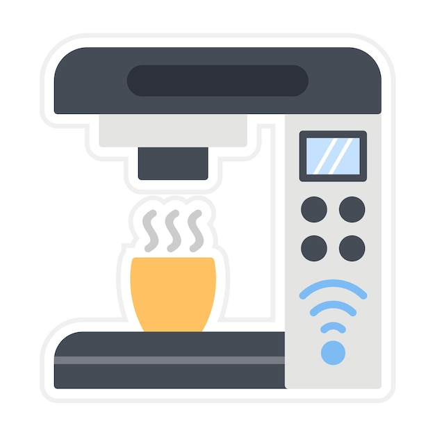Vecteur l'image vectorielle de l'icône de la machine à café intelligente peut être utilisée pour la maison intelligente