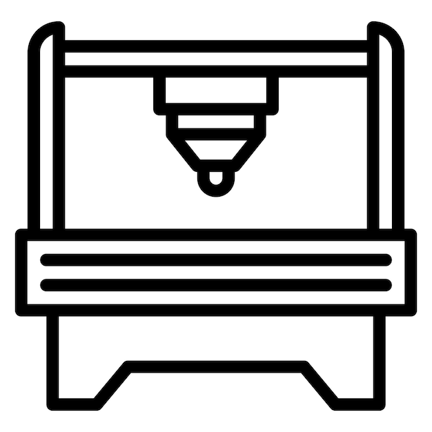 L'image vectorielle de l'icône de la machine CNC peut être utilisée pour l'impression