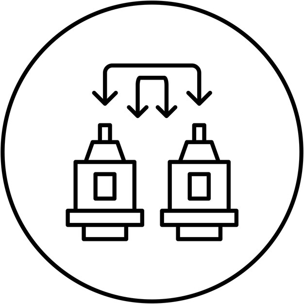 L'image vectorielle de l'icône machine à machine peut être utilisée pour l'Internet des objets