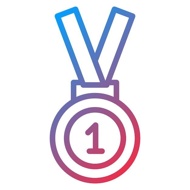 L'image vectorielle de l'icône de la médaille d'or peut être utilisée pour les réalisations