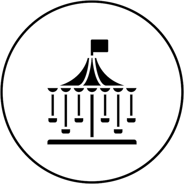 L'image vectorielle de l'icône Merry Go Round peut être utilisée pour le parc à thème