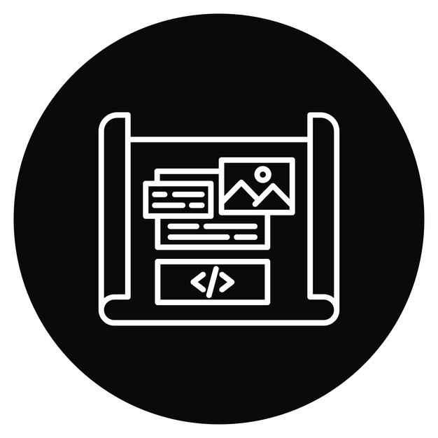 Image vectorielle d'icône de mock-up peut être utilisée pour le codage et le développement