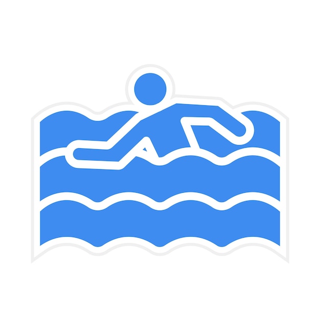 Vecteur l'image vectorielle de l'icône de natation peut être utilisée pour battle royale