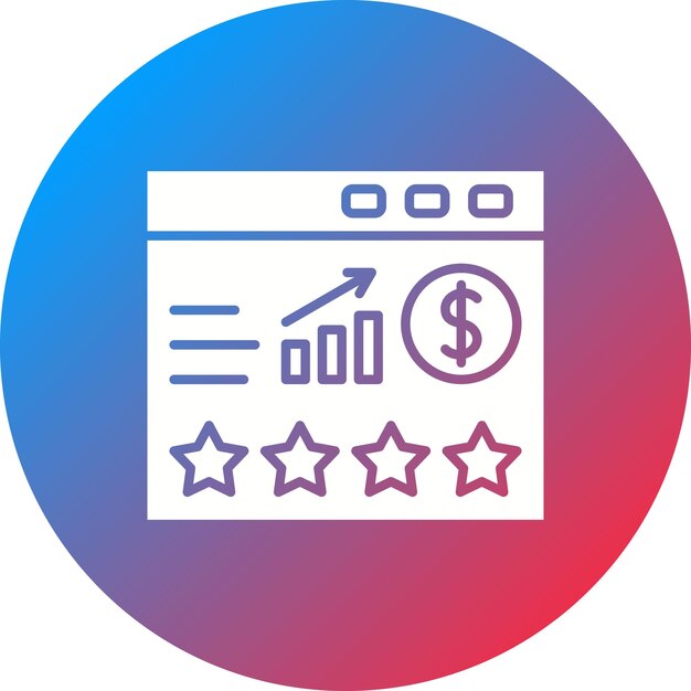 Image vectorielle de l'icône de notation du site Web Peut être utilisée pour le SEO et le SEM