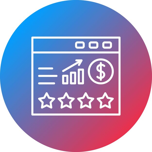 Image vectorielle de l'icône de notation du site Web Peut être utilisée pour le SEO et le SEM