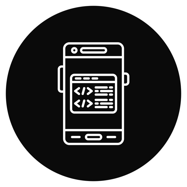 L'image vectorielle de l'icône de programmation peut être utilisée pour le développement d'applications mobiles