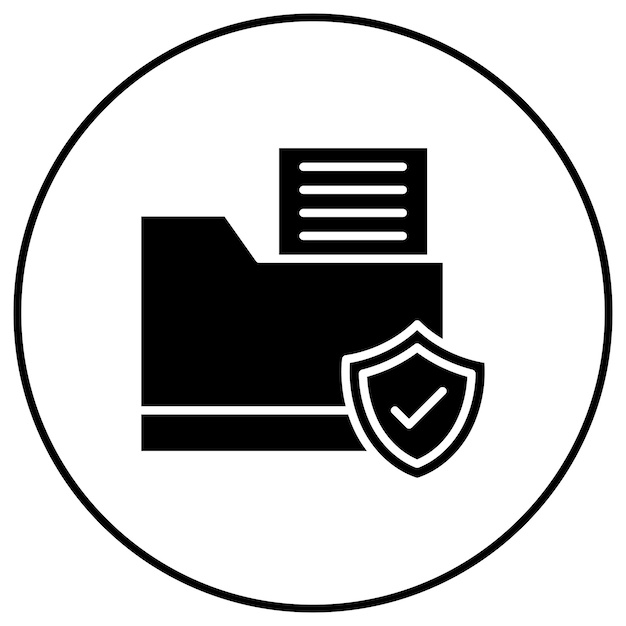L'image vectorielle de l'icône de protection du fichier peut être utilisée pour le codage et le développement