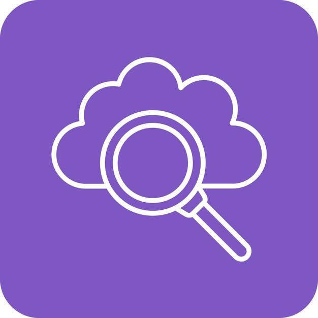 L'image vectorielle de l'icône de recherche dans le nuage peut être utilisée pour le cloud computing
