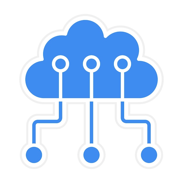 L'image vectorielle de l'icône de réseautage en nuage peut être utilisée pour le cloud computing