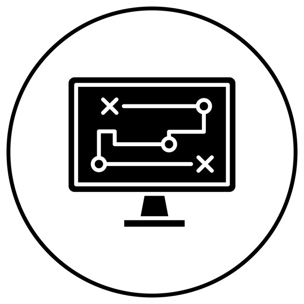 L'image vectorielle de l'icône de la stratégie numérique peut être utilisée pour le marketing numérique