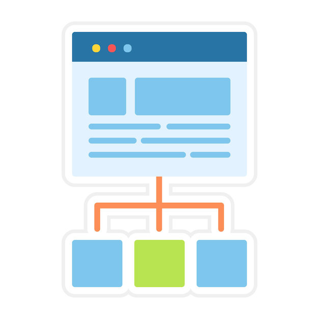 Image vectorielle de l'icône de la structure du site Web Peut être utilisée pour le codage et le développement