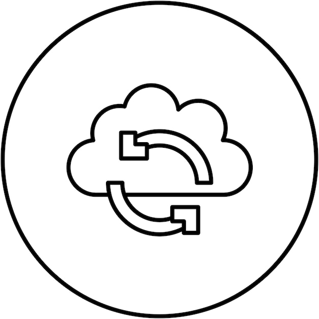 L'image vectorielle de l'icône de synchronisation du nuage peut être utilisée pour le cloud computing